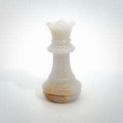 Hand carved white jade chess pieces