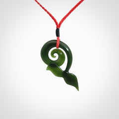 Whale tail pendant beautifully Hand Carved in New Zealand Pounamu