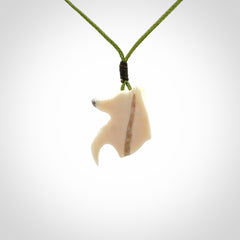 A Beautiful Small Mammoth Tusk wolf Pendant