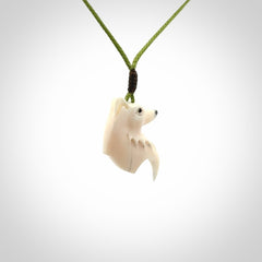 A Beautiful Small Mammoth Tusk wolf Pendant