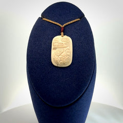 Hand carved woolly mammoth tusk pendant