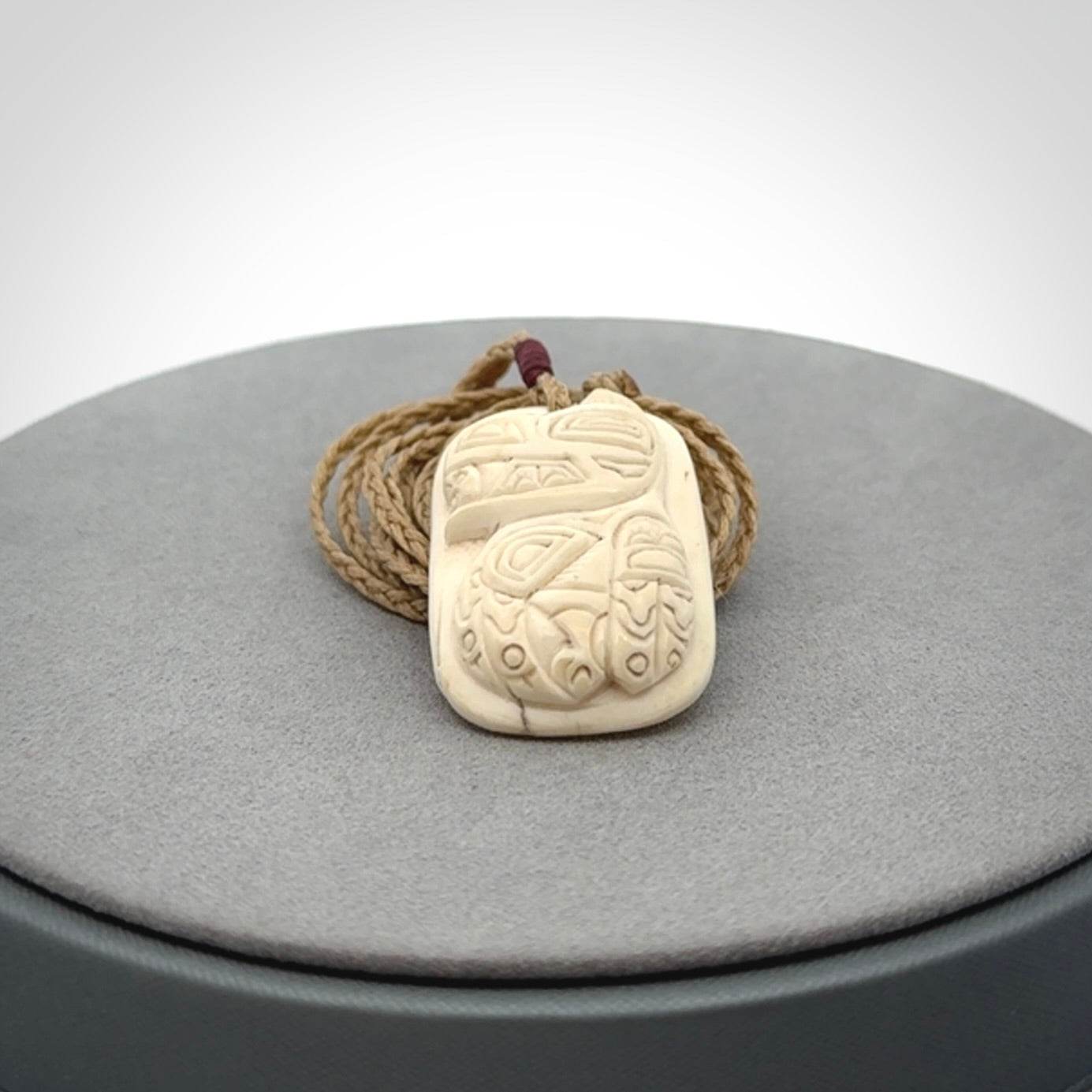 Hand carved woolly mammoth tusk pendant