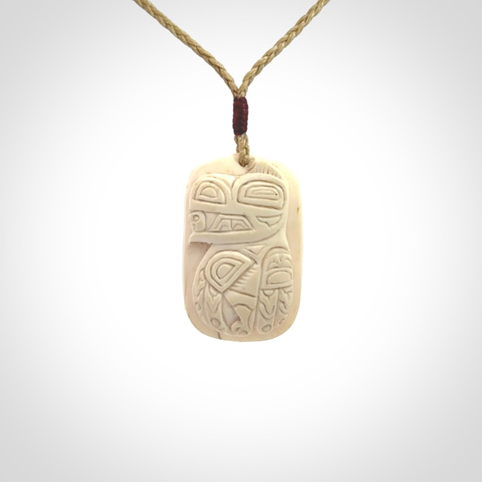 Hand carved woolly mammoth tusk pendant