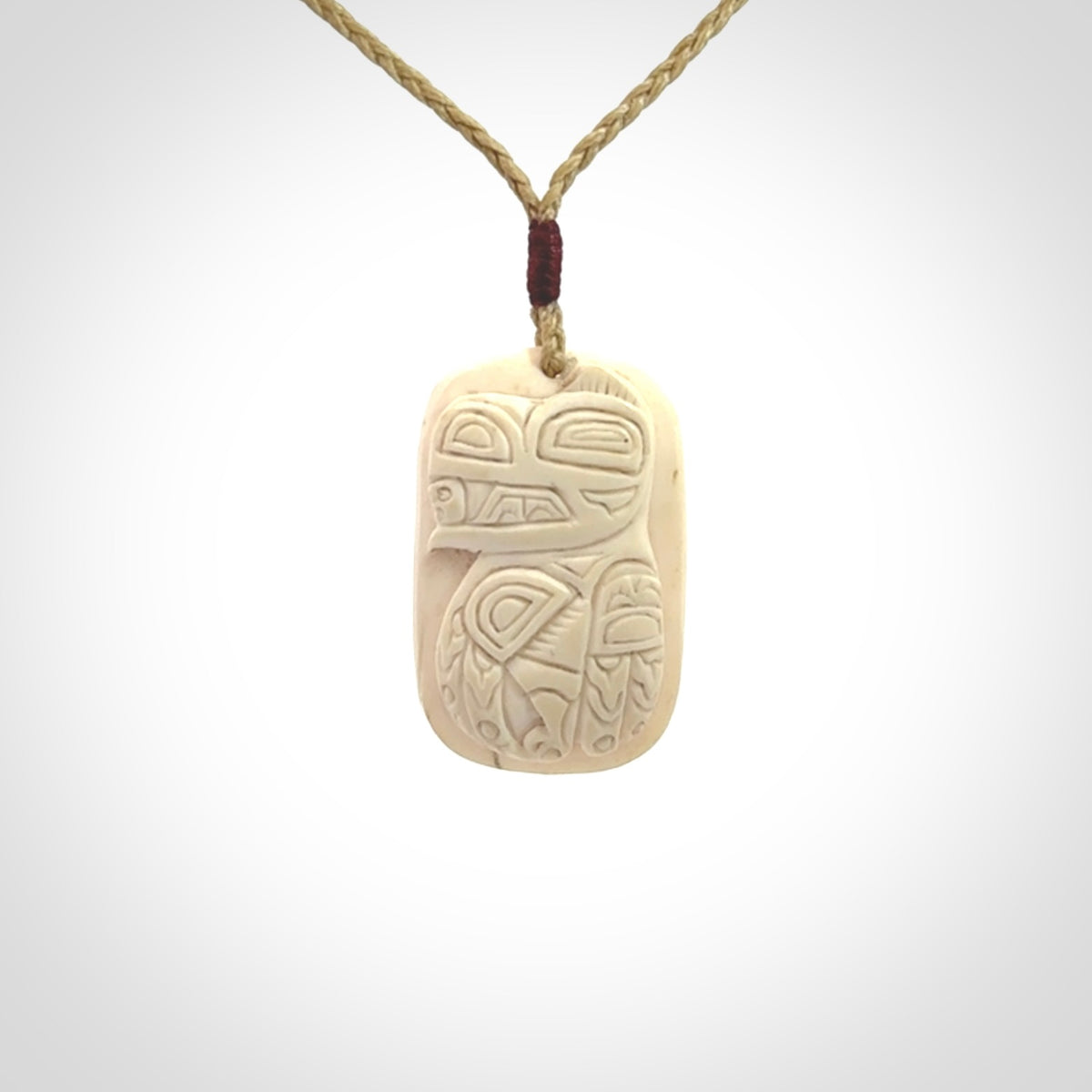 Hand carved woolly mammoth tusk pendant