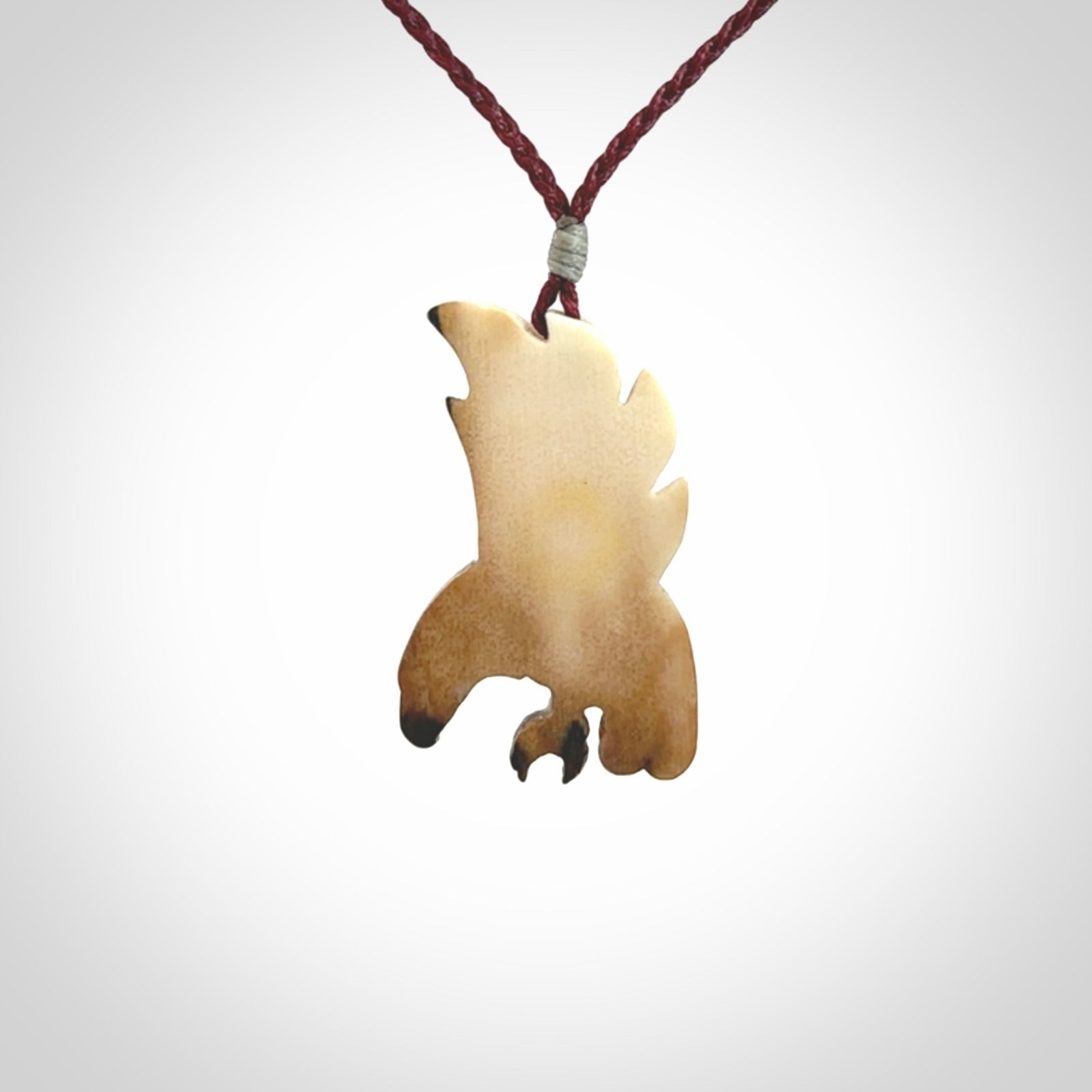 Hand Carved Woolly Mammoth Tusk bird pendant