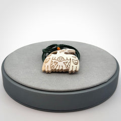 A Very Cool Aztec Style Pendant Carved in Mammoth Tusk