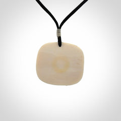 Hand carved Woolly Mammoth Tusk Zebra pendant