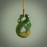 Hand carved New Zealand Jade manaia pendant. Maori pendant hand carved in New Zealand. Ethnic art jewellery. Hand made polished Manaia necklace for men and women.