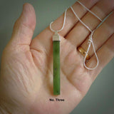 Hand carved New Zealand jade drop pendants with Sterling Silver. Contemporary drop necklaces that are hand made and will make fashionable statements around your neck. These beautiful Jade drops are with a sterling silver cap. For sale by NZ Pacific and shipped free worldwide.