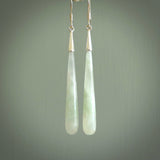 Hand carved Jadeite Earrings. Made by NZ Pacific and for sale online. Exotic, Hand made Jewellery made in New Zealand.