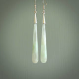 Hand carved Jadeite Earrings. Made by NZ Pacific and for sale online. Exotic, Hand made Jewellery made in New Zealand.