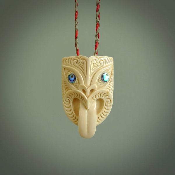 Hand carved Wheku pendant. Carved from woolly mammoth ivory by NZ Pacific. Hand crafted Mammoth tusk jewellery for sale online.