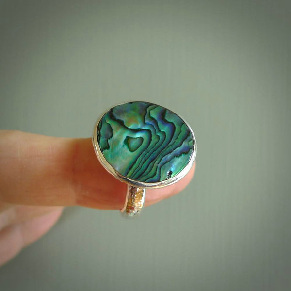 Paua Shell Rings HAND MADE PAUA SHELL RING WITH STERLING SILVER. STERLING SILVER RING ...