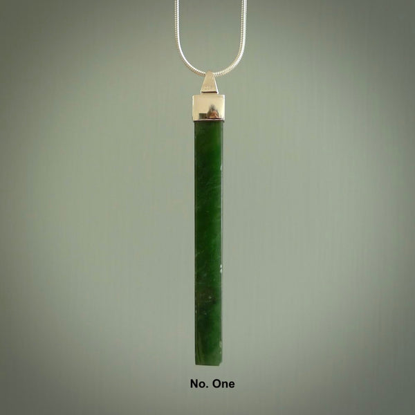 Hand carved New Zealand jade drop pendants with Sterling Silver. Contemporary drop necklaces that are hand made and will make fashionable statements around your neck. These beautiful Jade drops are with a sterling silver cap. For sale by NZ Pacific and shipped free worldwide.