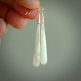 Hand carved Jadeite Earrings. Made by NZ Pacific and for sale online. Exotic, Hand made Jewellery made in New Zealand.