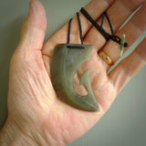 RANGATIRA is a Niho/Matau shape with very strong lines and clearly defined edges. The front face has a subtle, finely etched koru - unique and strong this is a very beautiful piece.