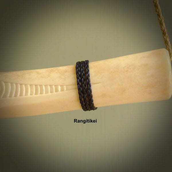 This shows a picture of our Pukeko hand plaited necklace cord.