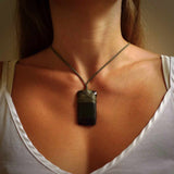 Handcarved black jade toki pendant. Made by NZ Pacific from Australian black jade.